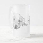 Goldener Retriever-Hundemattierte Tasse (Vorderseite Links)