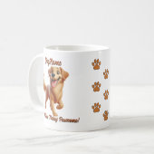 Goldener Retriever, Hundename hinzufügen, Text änd Kaffeetasse (Vorderseite Links)