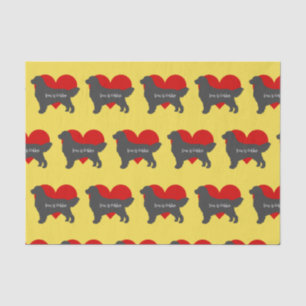 Goldener Retriever-HundeSilhouette-Liebe ist- Seidenpapier