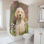 Goldener Retriever-Hundniedlicher Goldie Welpe, Duschvorhang (Beispiel)