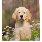 Goldener Retriever-Hundniedlicher Goldie Welpe, Duschvorhang (Vorderseite)