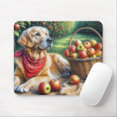 Goldener Retriever im Apfelgarten Mousepad (Mit Mouse)