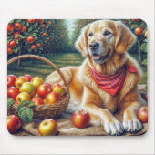 Goldener Retriever im Apfelgarten Mousepad (Vorne)