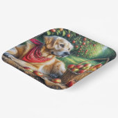 Goldener Retriever im Apfelgarten Pappteller (Gewinkelt)