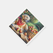 Goldener Retriever im Apfelgarten Serviette (Ecke)