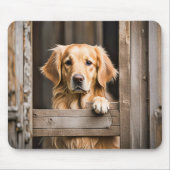 Goldener Retriever im Bargelfenster Mousepad (Vorne)