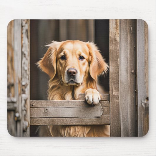 Goldener Retriever im Bargelfenster Mousepad (Vorne)