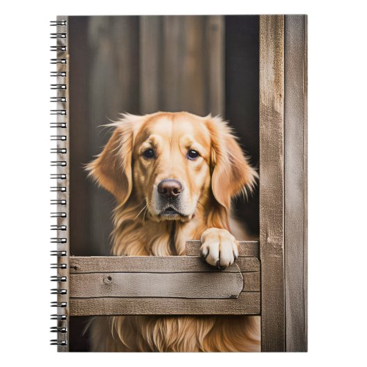 Goldener Retriever im Bargelfenster Notizblock (Vorderseite)