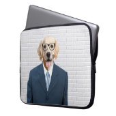 Goldener Retriever im Business Anzug Laptopschutzhülle (Vorderseite Links)