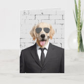 goldener Retriever im geschäftlichen Anzug Karte (Vorderseite)