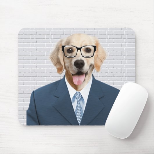goldener Retriever im geschäftlichen Anzug Mousepad (Mit Mouse)