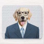 goldener Retriever im geschäftlichen Anzug Mousepad (Vorne)