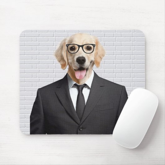 goldener Retriever im geschäftlichen Anzug Mousepad (Mit Mouse)