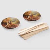 Goldener Retriever im Herbst Leaves Inspiriert Fächer (Non-assembled)