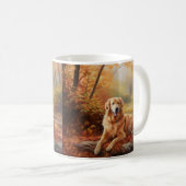 Goldener Retriever im Herbst Leaves Inspiriert Kaffeetasse (VorderseiteRechts)