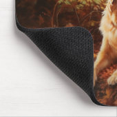 Goldener Retriever im Herbst Leaves Inspiriert Mousepad (Ecke)