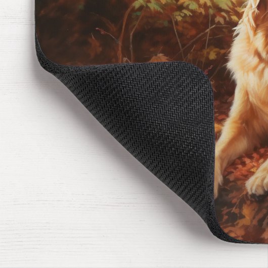 Goldener Retriever im Herbst Leaves Inspiriert Mousepad (Ecke)