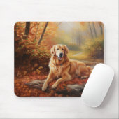 Goldener Retriever im Herbst Leaves Inspiriert Mousepad (Mit Mouse)