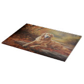 Goldener Retriever im Herbst Leaves Inspiriert Schneidebrett (Ecke)