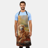 Goldener Retriever im Herbst Leaves Inspiriert Schürze (Getragen)