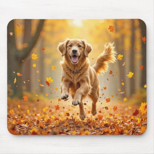 Goldener Retriever im Herbstwald Mousepad (Vorne)