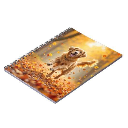 Goldener Retriever im Herbstwald Notizblock (Linke Seite)
