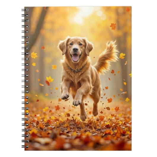 Goldener Retriever im Herbstwald Notizblock (Vorderseite)