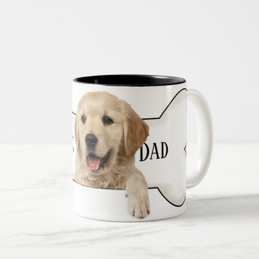 Goldener Retriever im Hundebund Zweifarbige Tasse (VorderseiteRechts)