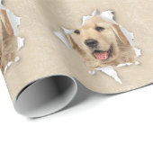 Goldener Retriever im Papierloch Geschenkpapier (Rolleneckpunkt)