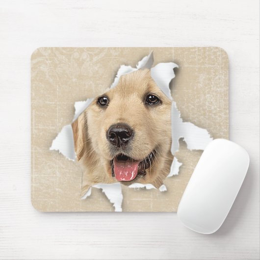 Goldener Retriever im Papierloch Mousepad (Mit Mouse)