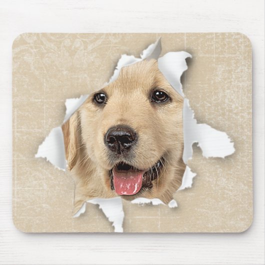 Goldener Retriever im Papierloch Mousepad (Vorne)