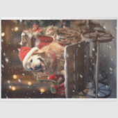 Goldener Retriever im Schlitten 1 Dekoupage Papier (Vorderseite)