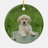 Goldener Retriever im Waschbecken Keramik Ornament (Hinten)