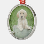 Goldener Retriever im Waschbecken Ornament Aus Metall (Links)