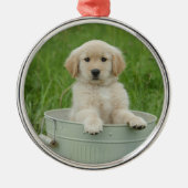 Goldener Retriever im Waschbecken Ornament Aus Metall (Vorne)