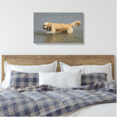 Goldener Retriever im Wasser Leinwanddruck (Insitu (Schlafzimmer))