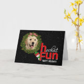 Goldener Retriever im Weihnachtskranz Karte (Gelbe Blume)