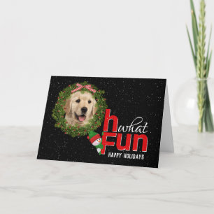 Goldener Retriever im Weihnachtskranz Karte
