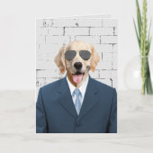 Goldener Retriever in Anzug und Sonnenbrille Karte (Vorderseite)