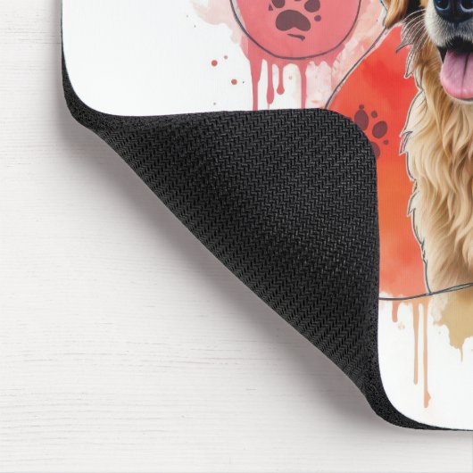 Goldener Retriever in Aquarellfarben Printwerbung Mousepad (Ecke)