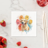 Goldener Retriever in Aquarellfarben Printwerbung Serviette (Beispiel)