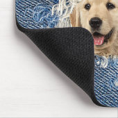 Goldener Retriever in blauem Loch Mousepad (Ecke)