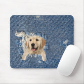 Goldener Retriever in blauem Loch Mousepad (Mit Mouse)