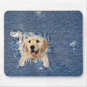 Goldener Retriever in blauem Loch Mousepad (Vorne)