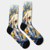 Goldener Retriever in den Blume Socken (Rechts)