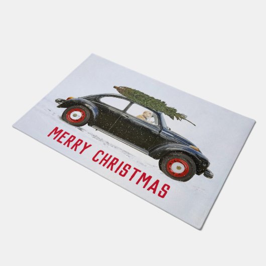 Goldener Retriever in Old Car Türmchen Fußmatte (Schrägansicht)