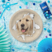 Goldener Retriever in Paper Hole Pappteller (Party)