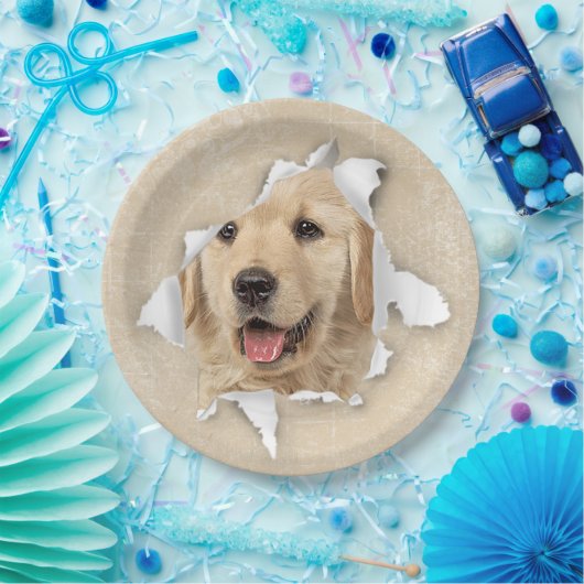 Goldener Retriever in Paper Hole Pappteller (Party)