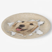 Goldener Retriever in Paper Hole Pappteller (Schrägansicht)