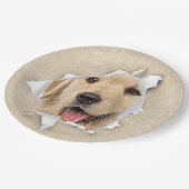 Goldener Retriever in Paper Hole Pappteller (Schrägansicht)